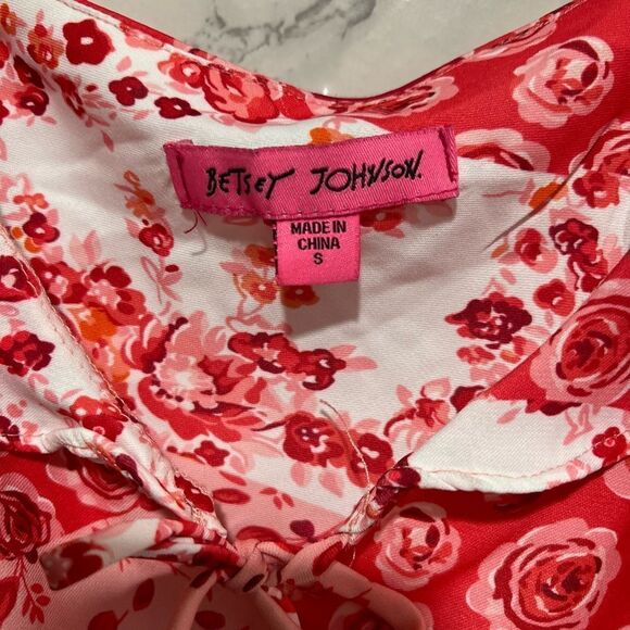 Betsey Johnson La Napoule English Rose Patchwork Ruffled High-Low Dress - Picture 3 of 8